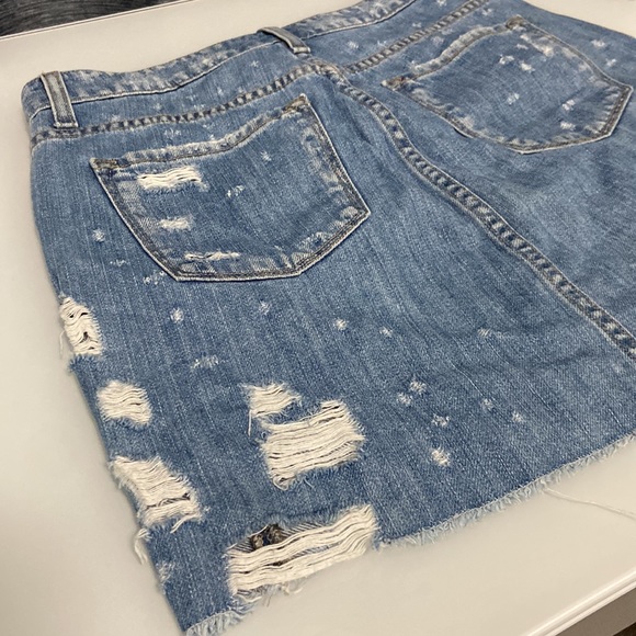 Flying Monkey Distressed Denim Mini Skirt - Picture 6 of 9